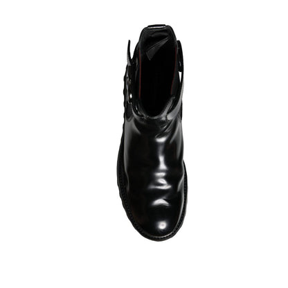 Dolce & Gabbana Black Belted DG Logo Men Chelsea Boots Shoes