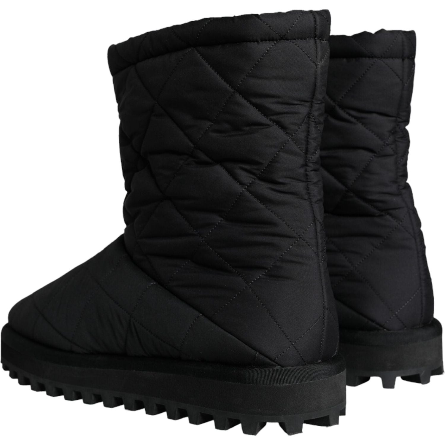 Dolce & Gabbana Black Nylon Padded Mid Calf Men Boots Shoes