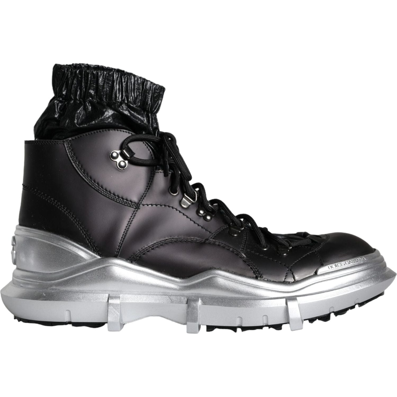 حذاء سنيكرز جاليليو أسود من النايلون عالي الرقبة من دولتشي آند غابانا