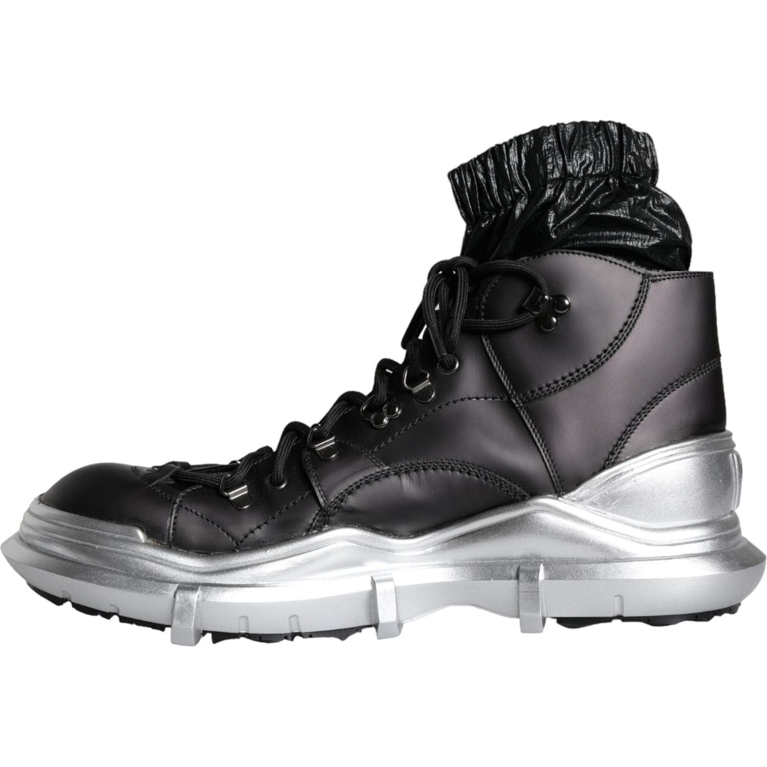 حذاء سنيكرز جاليليو أسود من النايلون عالي الرقبة من دولتشي آند غابانا