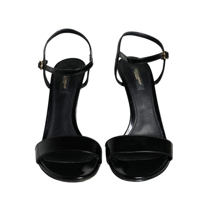 Dolce & Gabbana Black KEIRA Leather Heels Sandals Shoes