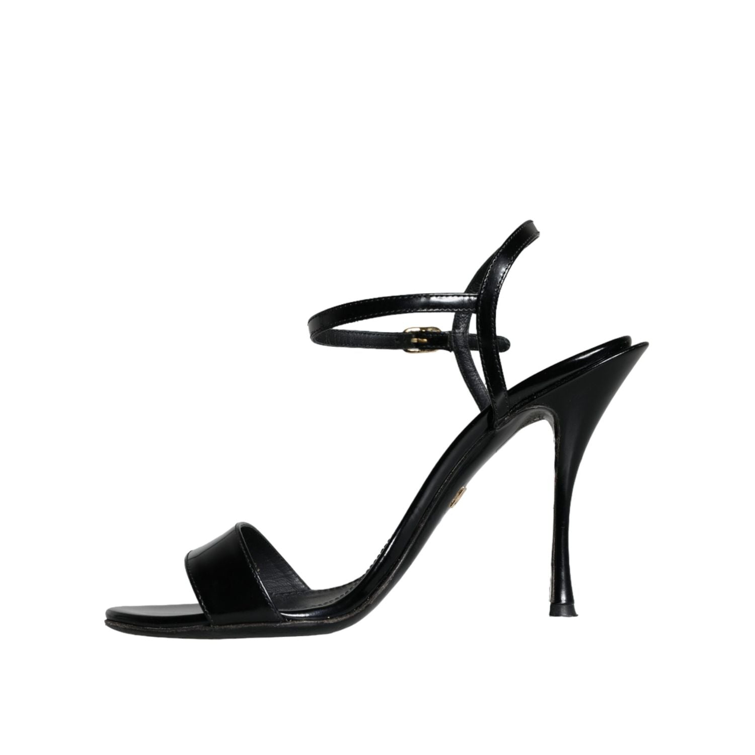 Dolce & Gabbana Black KEIRA Leather Heels Sandals Shoes