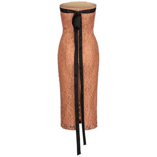 PINKO Pink Cotton Dress PINKO Rosy Brown