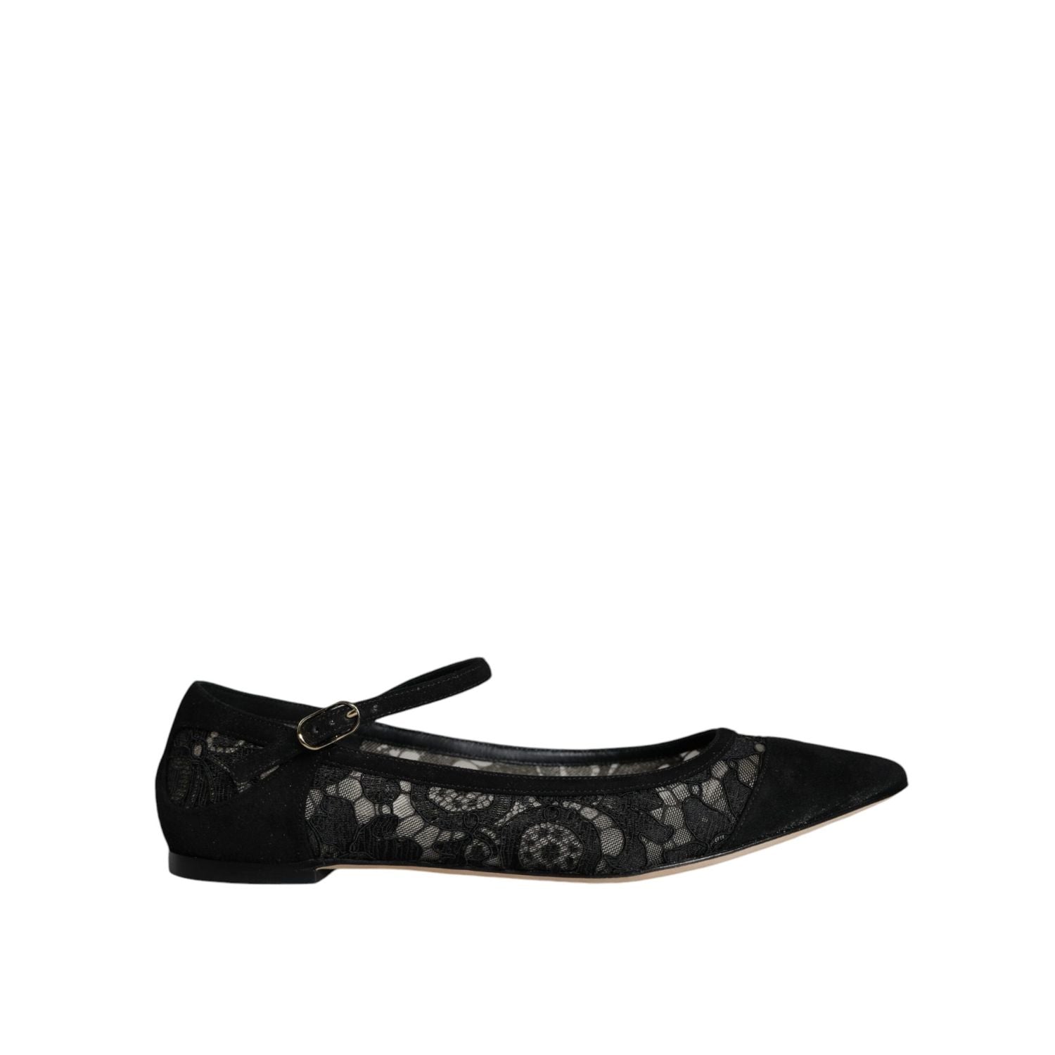Dolce & Gabbana Black Taormina Lace Bellucci Flats Shoes