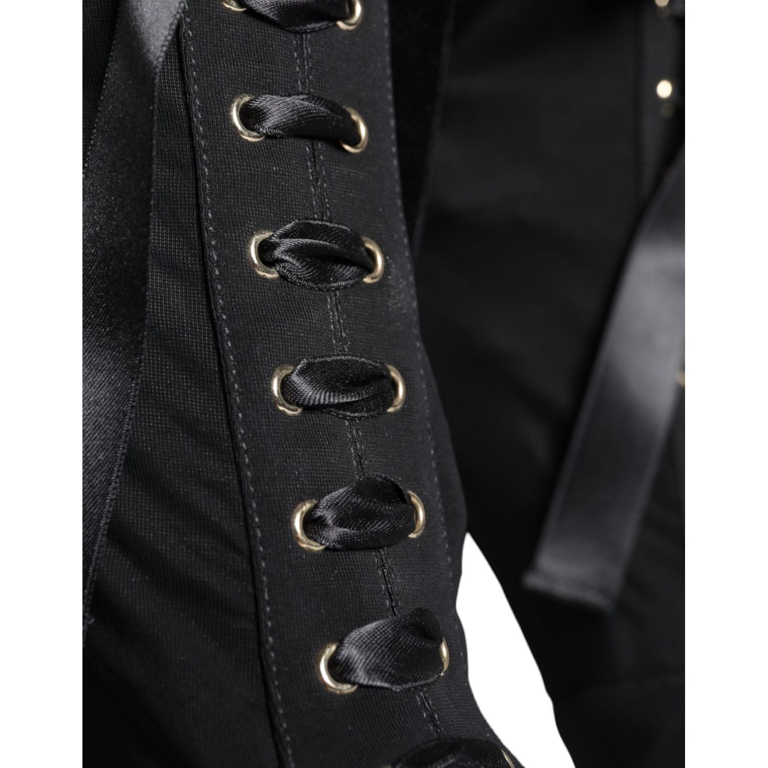 حذاء قصير من قماش الجيرسيه المطاطي الأسود من دولتشي آند غابانا