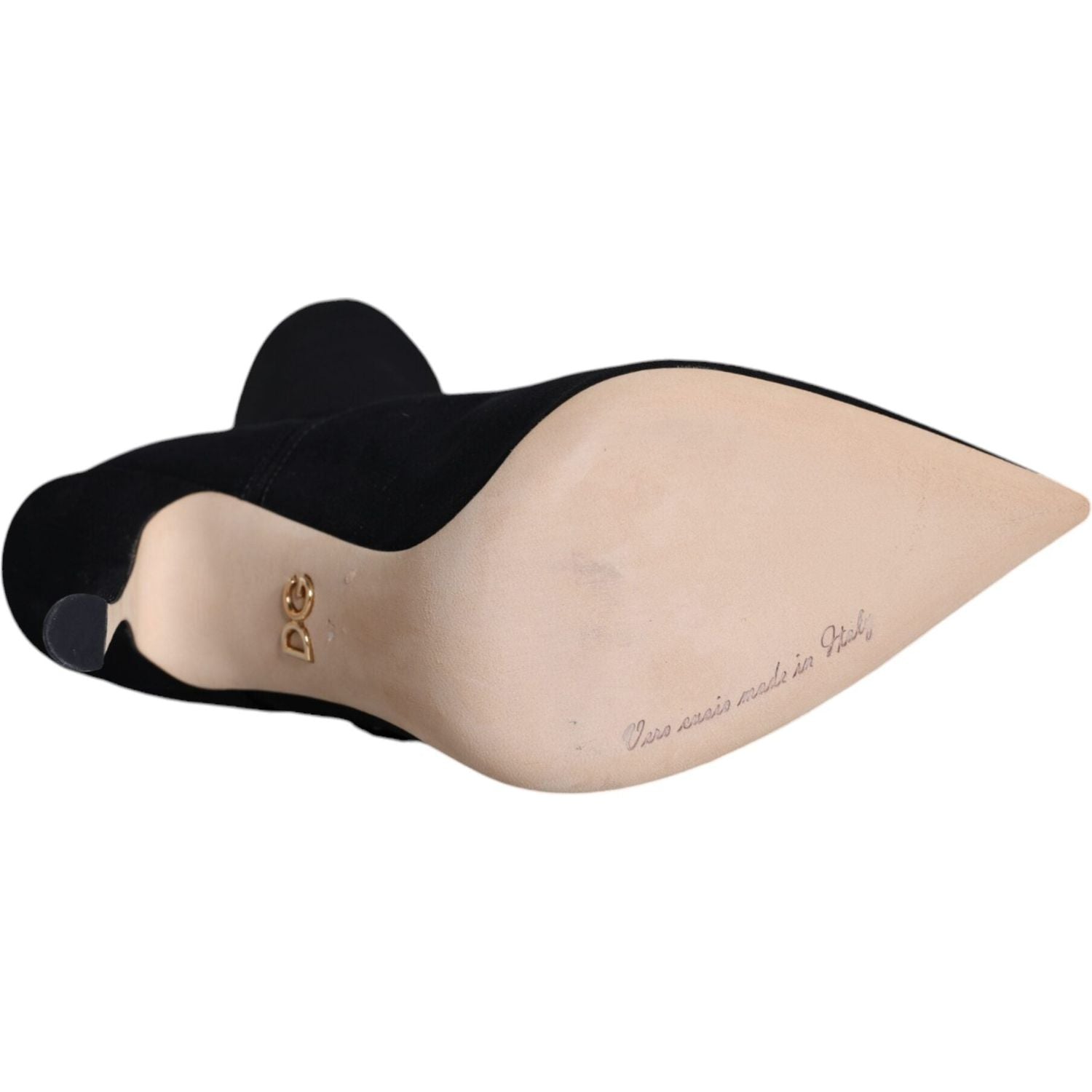 حذاء دولتشي آند غابانا أسود بكعب ستيليتو يصل إلى منتصف الساق