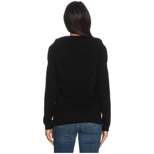 Yes Zee Black Viscose Sweater Yes Zee Black
