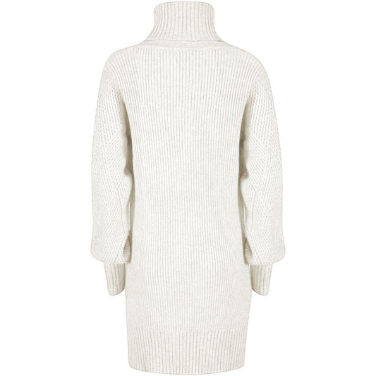 Yes Zee White Marabou Women Dress YE-13710-XS