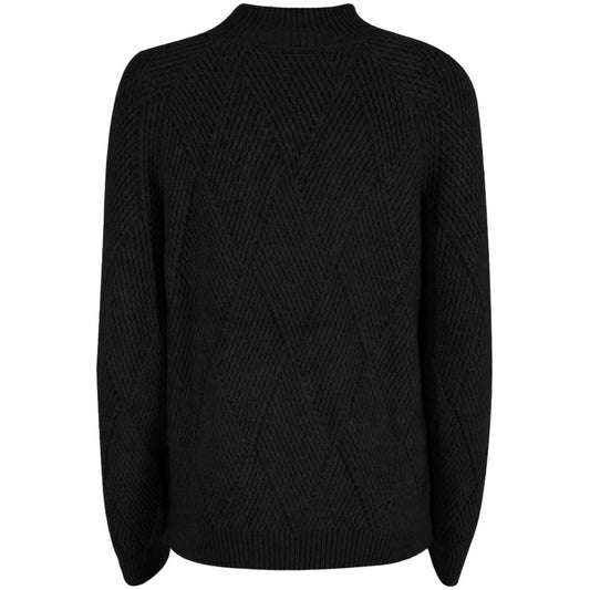 Yes Zee Black Acrylic Sweater Yes Zee Black