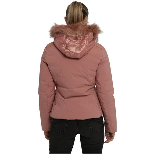 Yes Zee Pink Nylon Jackets & Coat Yes Zee Dim Gray