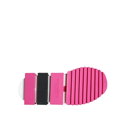 Dolce & Gabbana Pink Sorrento Crystals Low Top Sneakers Shoes