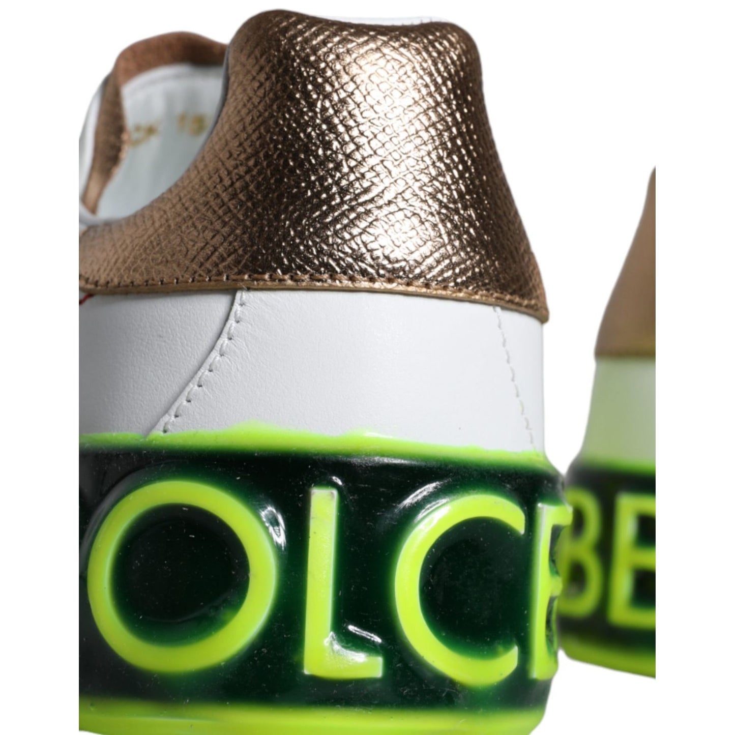 Dolce & Gabbana White Leather Portofino Low Top Sneakers Shoes