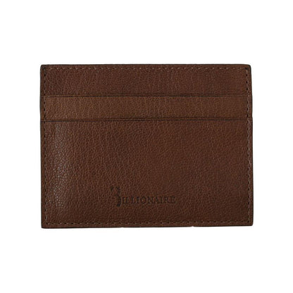 Billionaire Italian Couture Brown Leather Cardholder Wallet Wallet