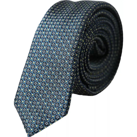 Dolce & Gabbana Green Patterned 100% Silk Adjustable Men Tie Dolce & Gabbana Dark Slate Gray
