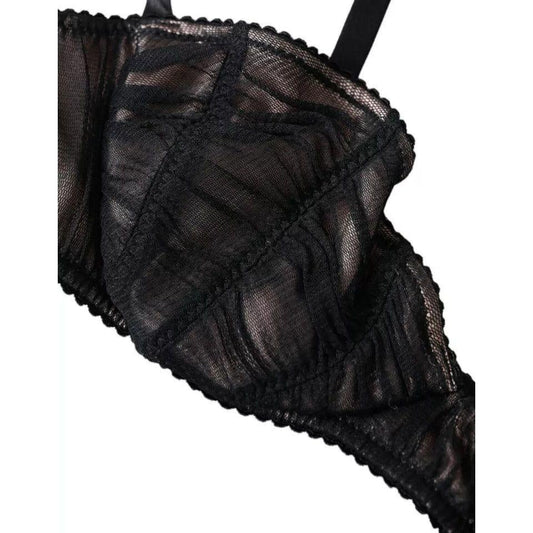 Dolce & Gabbana Black Silk Stretch Women Balconcino Bra Underwear Dolce & Gabbana Black