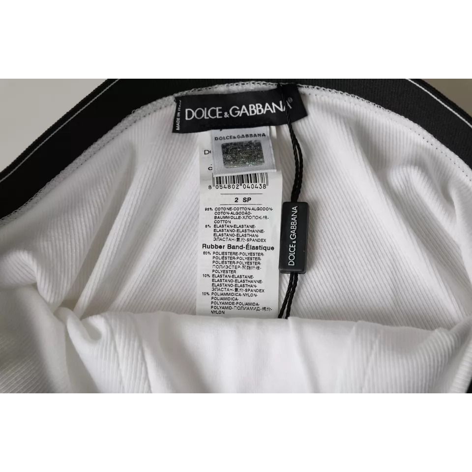 ملابس داخلية بيضاء من القطن المرن بشعار العلامة التجارية من دولتشي آند غابانا