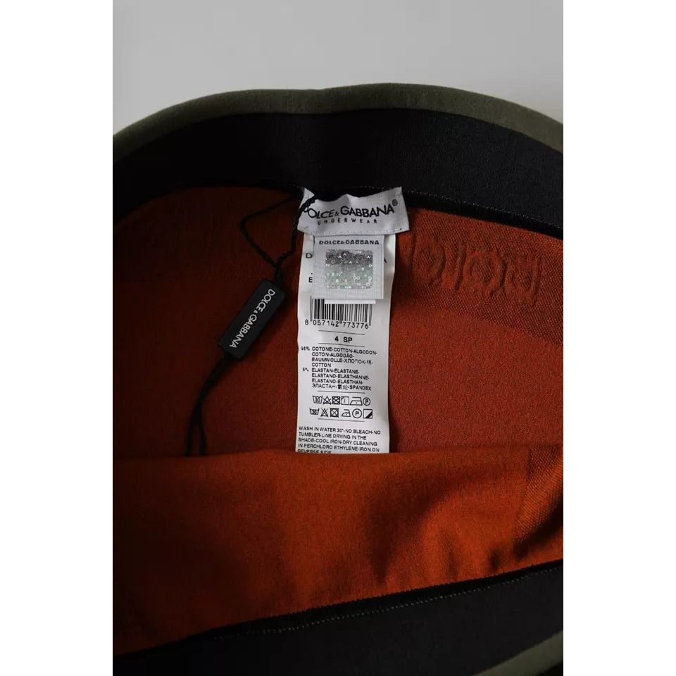 ملابس داخلية بوكسر قطنية مطاطية باللون البني من دولتشي آند غابانا