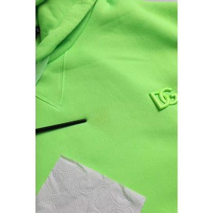 Dolce & Gabbana Green Logo Hooded Pullover Sweatshirt Sweater