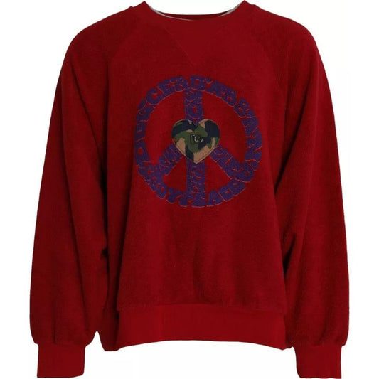 Dolce & Gabbana Red Logo Cotton Crew Neck Pullover Sweater Dolce & Gabbana Dark Red