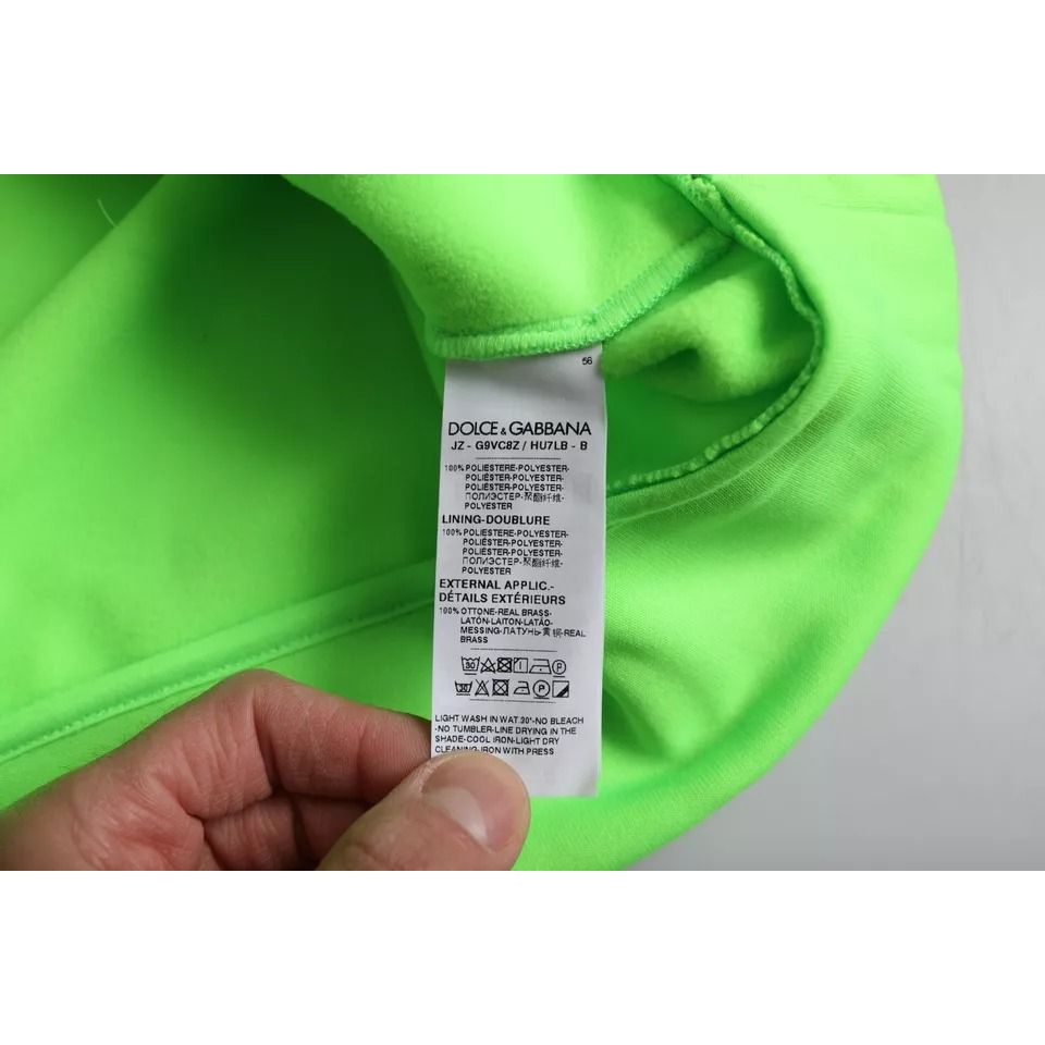 سويت شيرت بغطاء رأس وشعار دولتشي آند غابانا باللون الأخضر