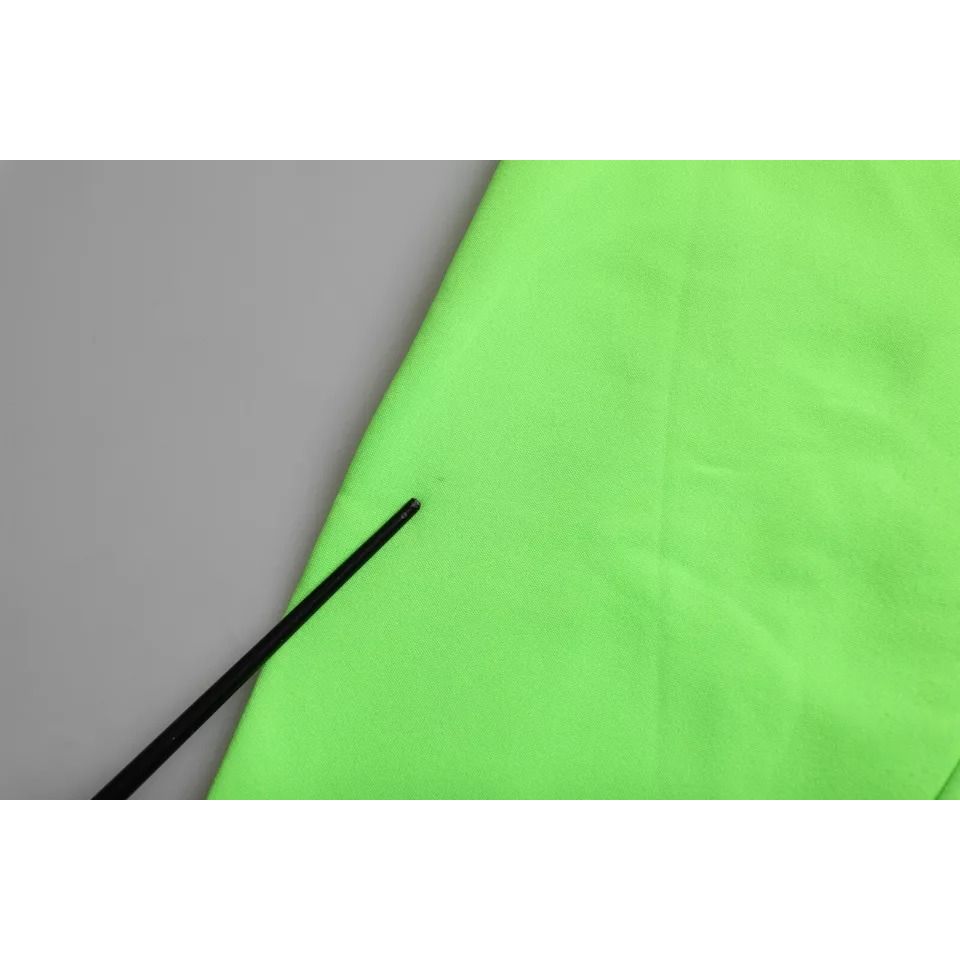 Dolce & Gabbana Green Patchwork Heart Crew Neck Pullover Sweater