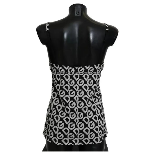 Dolce & Gabbana Black DG Mania Print Sleeveless Swimwear Dolce & Gabbana Dark Gray