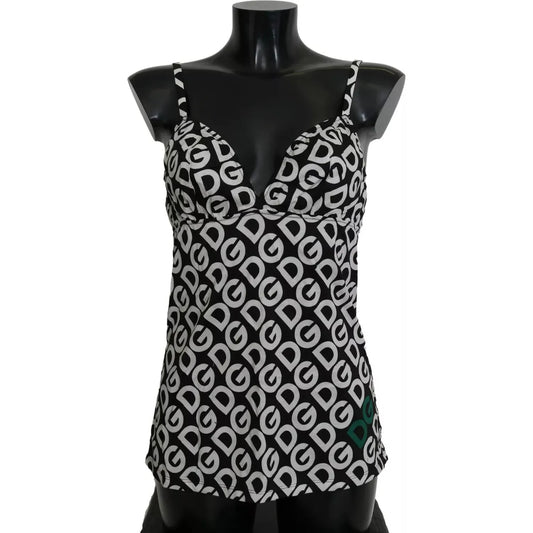 Dolce & Gabbana Black DG Mania Print Sleeveless Swimwear Dolce & Gabbana Black