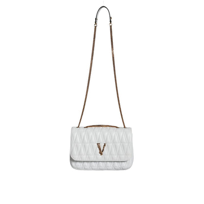Versace White Mini Nappa Leather Crossbody Shoulder Bag