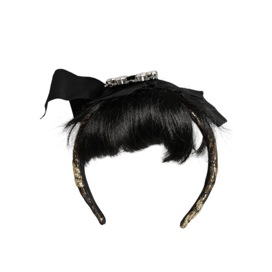 Dolce & Gabbana Black Hair Parrucchiera Crystal Headband Diadem