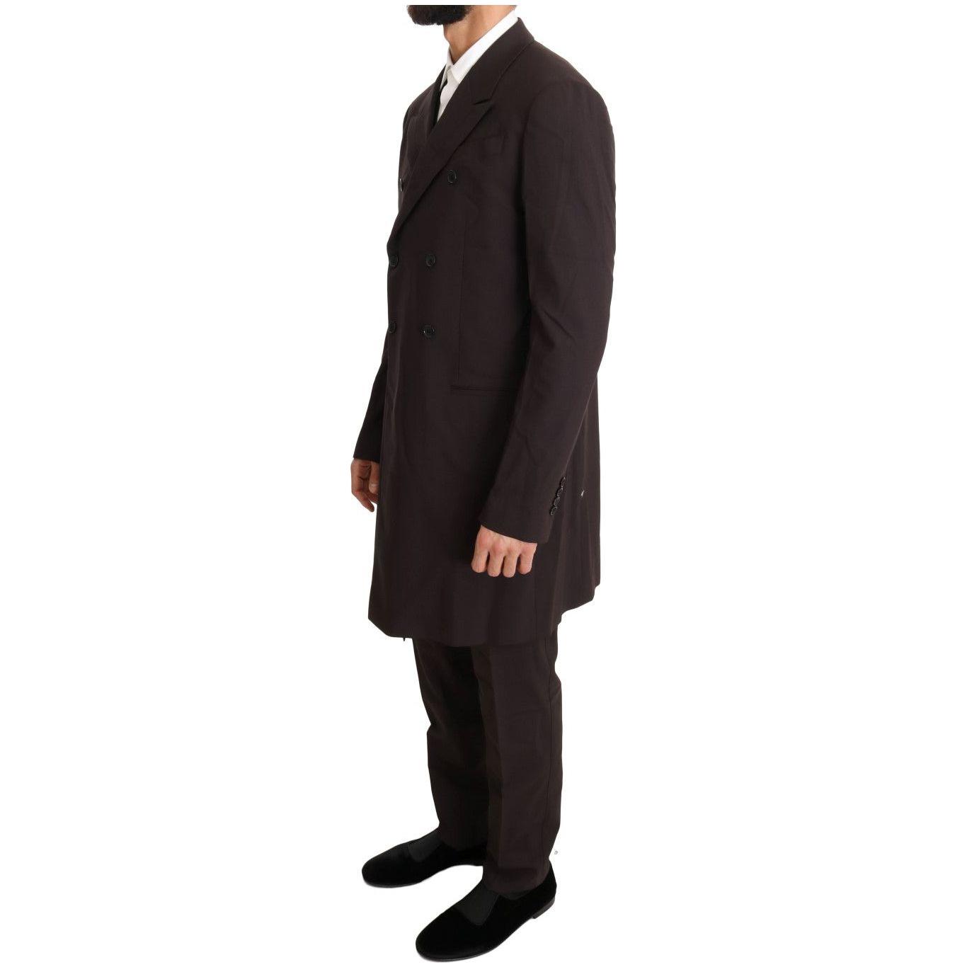 Dolce & Gabbana Bordeaux Wool Stretch Long 3 Piece Suit Suit