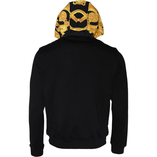 Versace Black Medusa Print Cotton Full Zip HoodieSweatshirt Sweater Versace Black