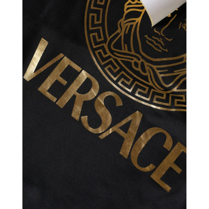 Versace Black Medusa Print Cotton HoodiePullover Sweatshirt Sweater