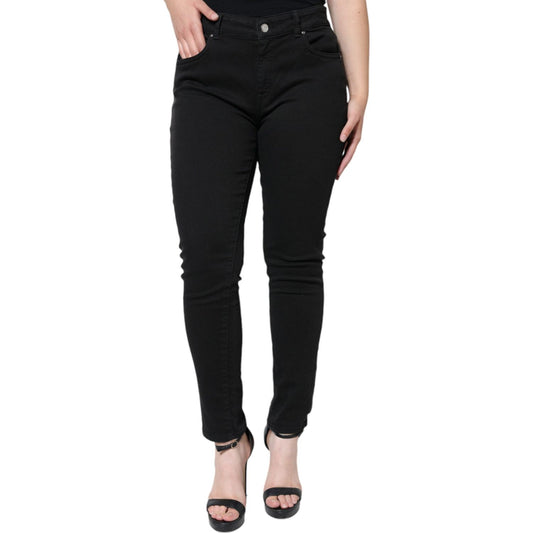 Dolce & Gabbana Black Cotton Stretch Skinny Denim Jeans Dolce & Gabbana Black