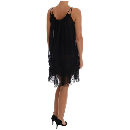 Dolce & Gabbana Black Silk Lace Chemise Dress