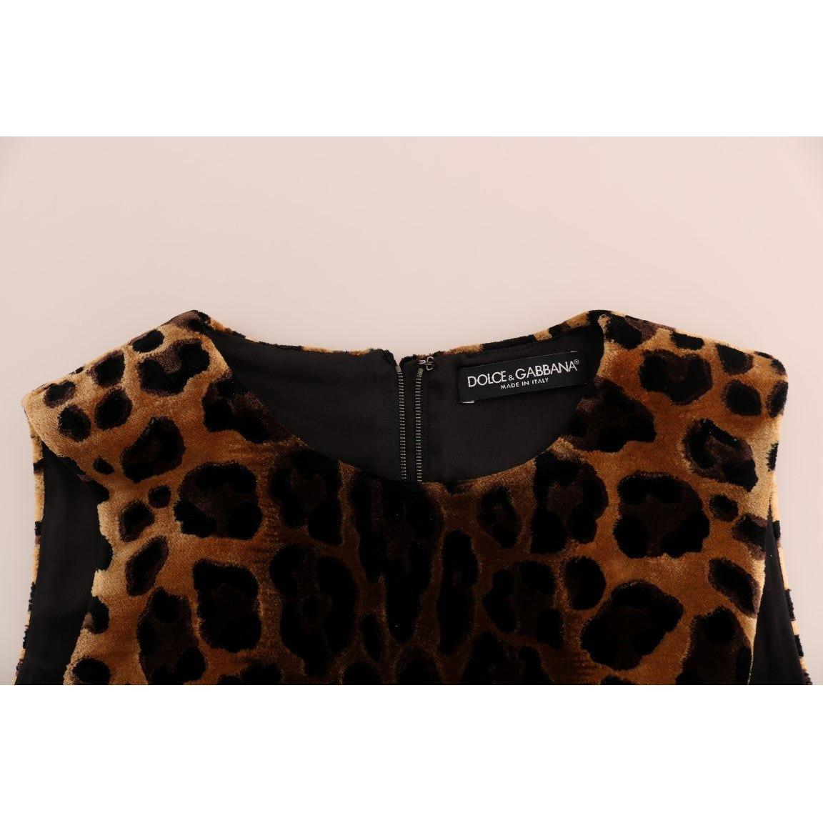 فستان قصير بدون أكمام بنقشة جلد النمر من دولتشي آند غابانا