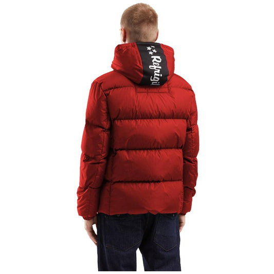 Refrigiwear Red Nylon Men Jacket Refrigiwear Dark Red