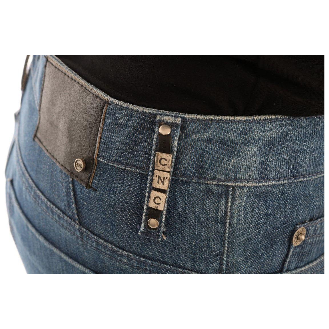 Costume National Blue Wash Cotton Boyfriend Fit Jeans