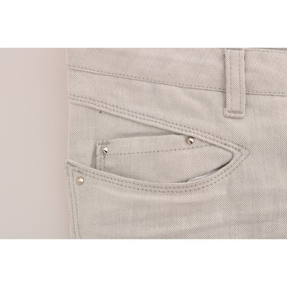 Costume National White Cotton Stretch Slim Jeans