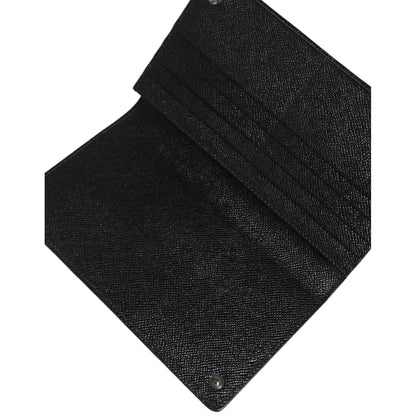 Dolce & Gabbana Black Gray Leopard Leather Bifold Card Slot Crossbody Bag