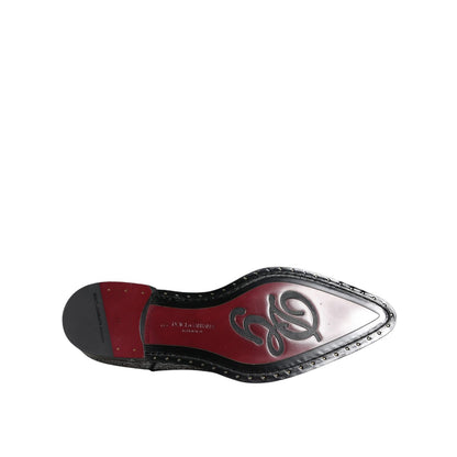 Dolce & Gabbana Silver Polyurethane Derby Formal Dress Shoes