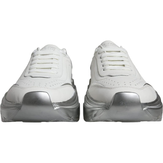 Dolce & Gabbana White Silver Daymaster Low Top Sneakers Shoes MV5095-40