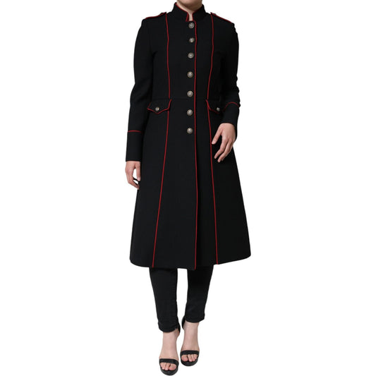 Dolce & Gabbana Black Single Breasted Trench Coat Jacket Dolce & Gabbana Black