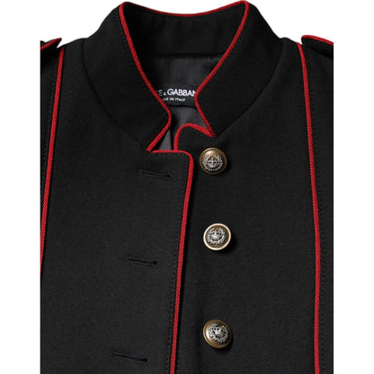 Dolce & Gabbana Black Single Breasted Trench Coat Jacket