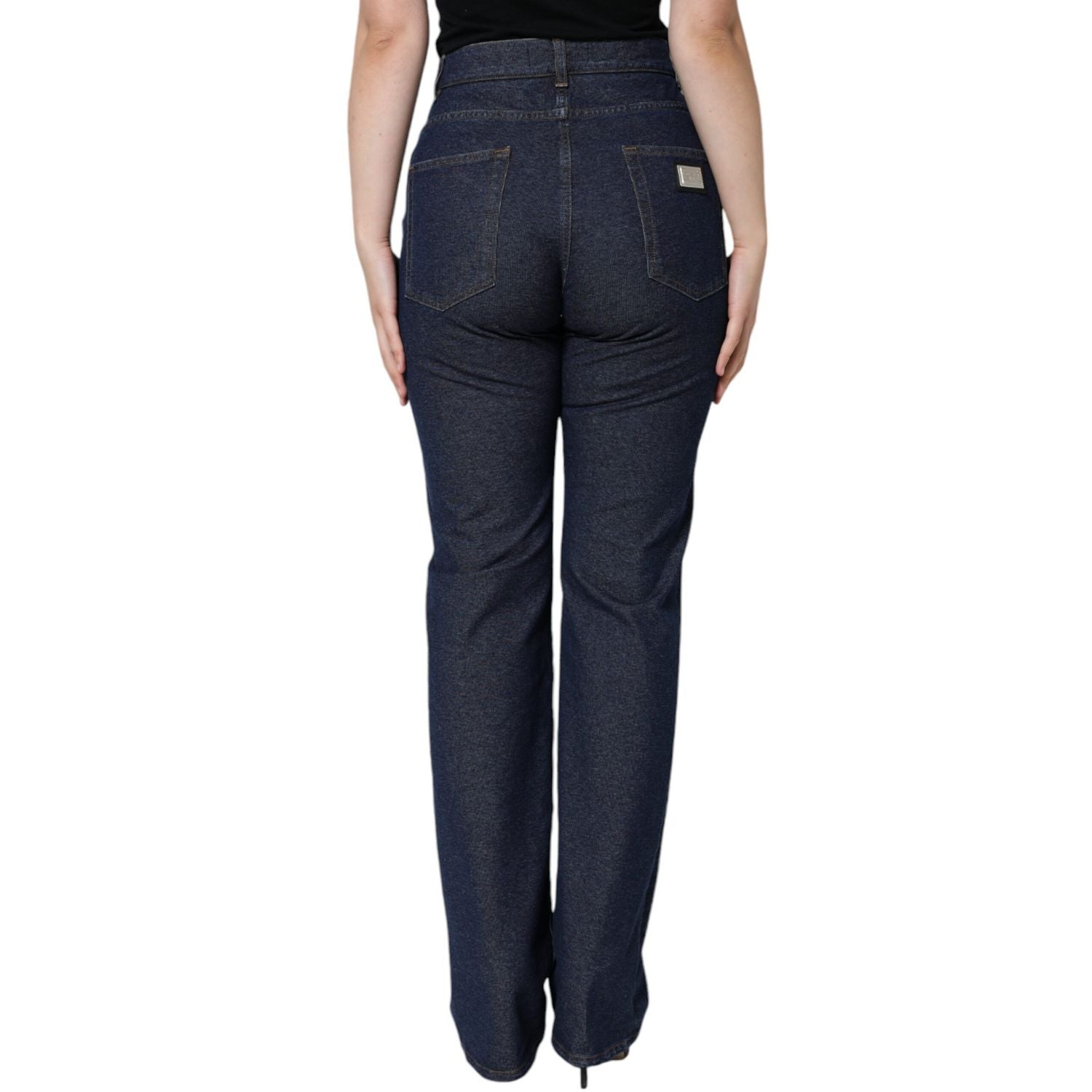 Dolce & Gabbana Dark Blue Cotton Stretch Straight Denim Jeans