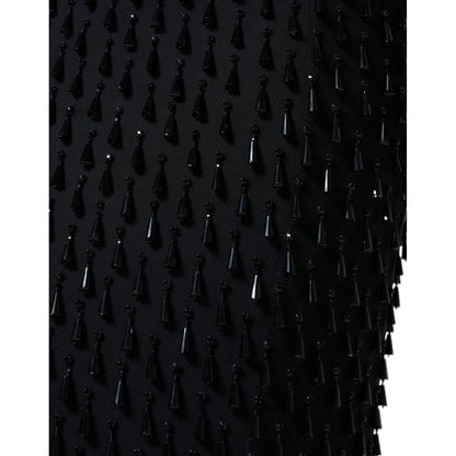 Dolce & Gabbana Black Embellished Pencil Cut Midi Skirt