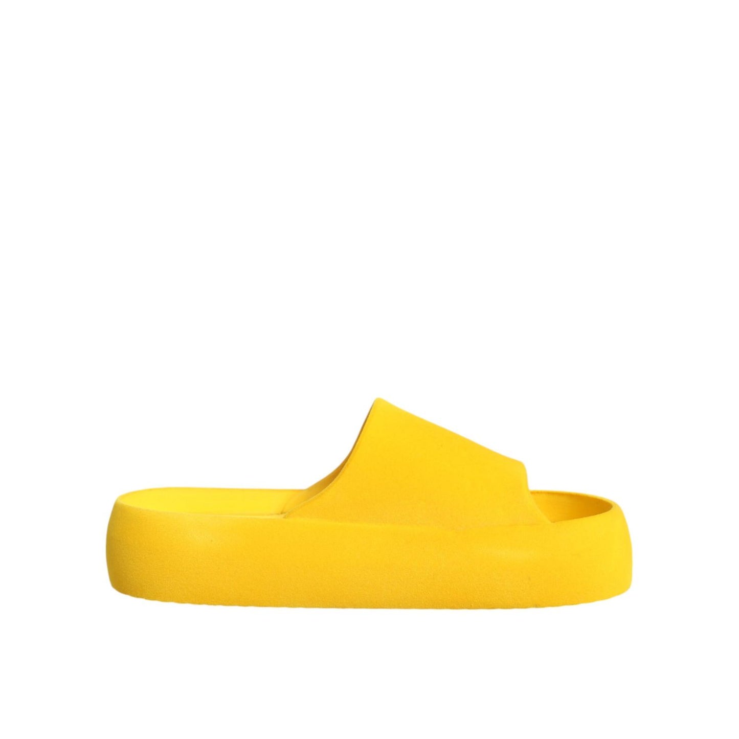 Dolce & Gabbana Yellow Rubber Slides Sandals Beachwear Shoes