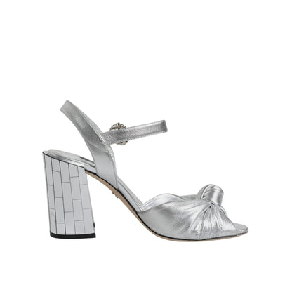 Dolce & Gabbana Silver Mirror Heels KEIRA Sandals Shoes