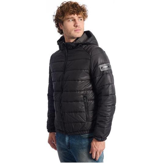Baldinini Trend Black Polyester Men Jacket Baldinini Trend Dark Slate Gray