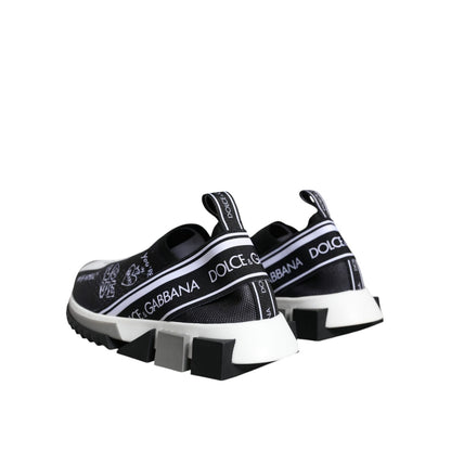 Dolce & Gabbana Black White Sorrento Low Top Sneakers Shoes