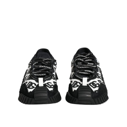 Dolce & Gabbana Black Logo Lace Up Low Top NS1 Sneakers Shoes